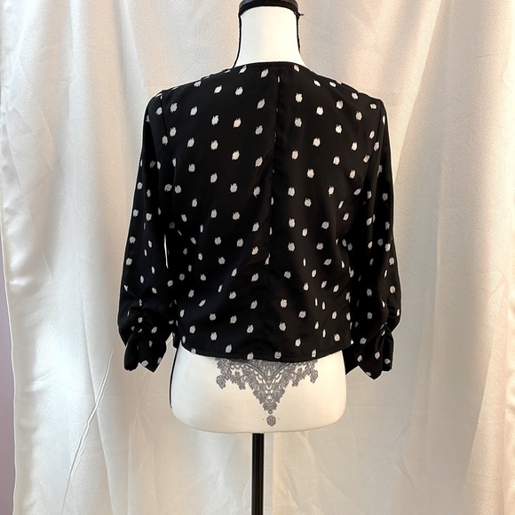 Maurices Black & White Polka Dot 3/4 Sleeve Open Blazer Size Small - Picture 4 of 4